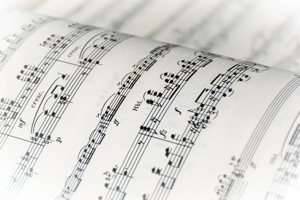 Close-up of printed sheet music Close-up of printed sheet music